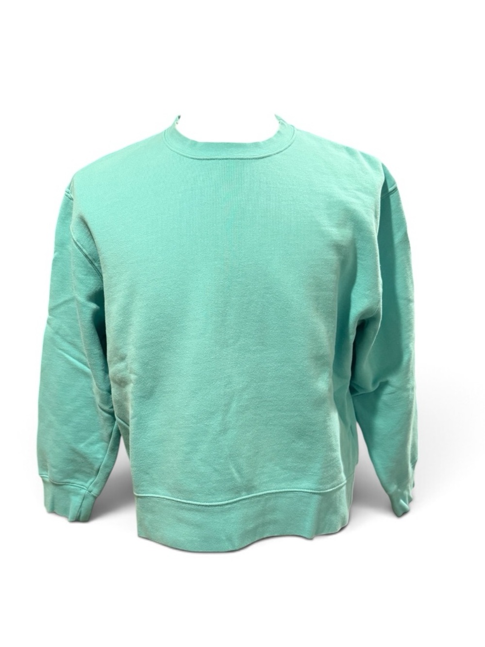 TOPMAN men’s crewneck pullover French terry sweatshirt minty aqua L